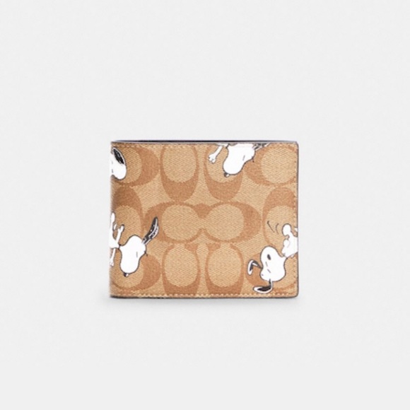 SOLD ❌ Coach x Peanuts 3 in 1 Wallet in Signature Canvas with Snoopy Print - Picture 1 of 3